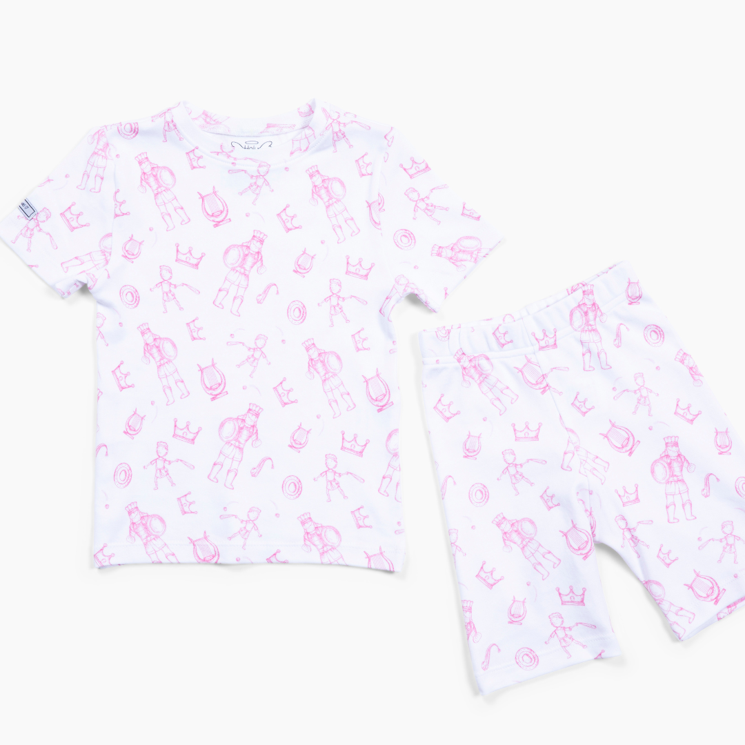 Image of David & Goliath Pink PJ Shorts Set