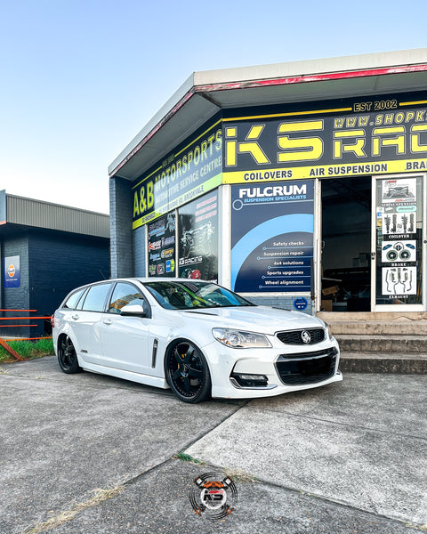 AIR LIFT PERFORMANCE 3P AIR SUSPENSION SYDNEY ON HOLDEN COMMODORE VF WAGON SLAMMED WITH KS RACING KSPORT AIR RIDE SUSPENSION