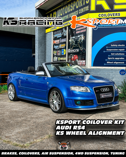 Audi rs4 b7 convertible with custom ksport coilover kit