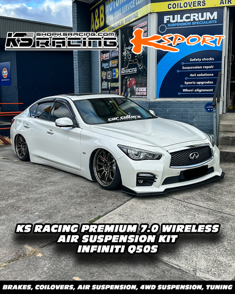 INFINITI Q50S SLAMMED WITH KS RACING AIR RIDE AIR SUSPENSION KIT