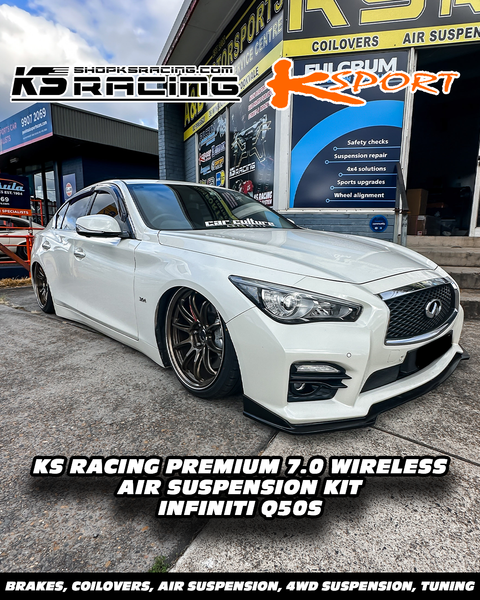 INFINITI Q50S SLAMMED WITH KS RACING AIR RIDE AIR SUSPENSION KIT