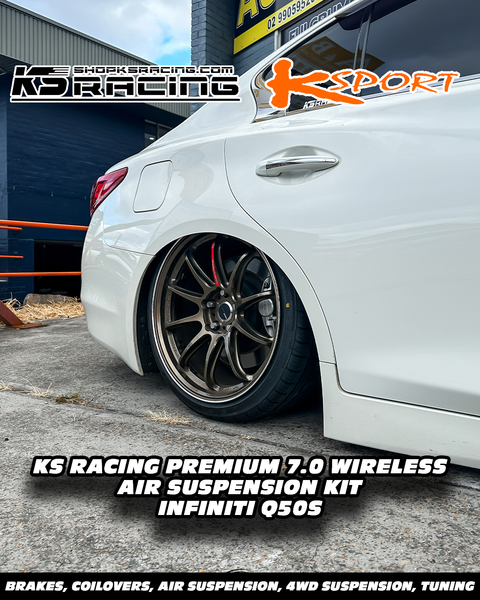 INFINITI Q50S SLAMMED WITH KS RACING AIR RIDE AIR SUSPENSION KIT