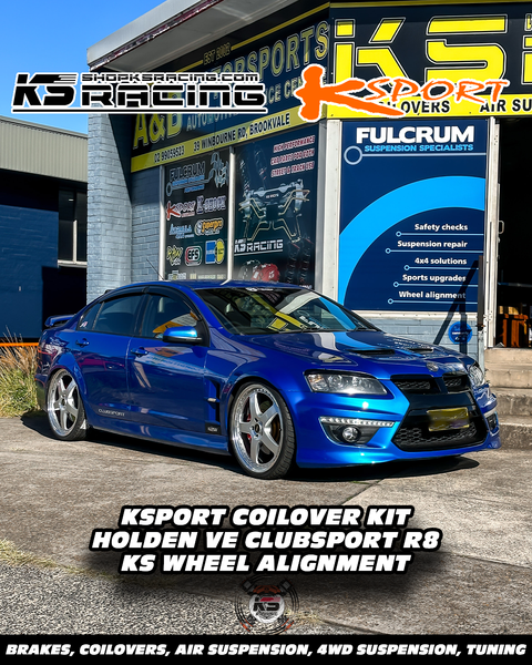 Holden commodore ve clubsport r8 HSV on 22” Simmons with ksport coilover street and track performance suspension