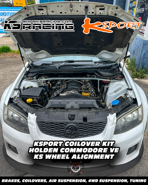 HOLDEN COMMODORE VE SEDAN WITH A SET OF KSPORT COILOVERS INSTALLED AT KS RACING A&B MOTORSPORTS IN SYDNEY BROOKVALE