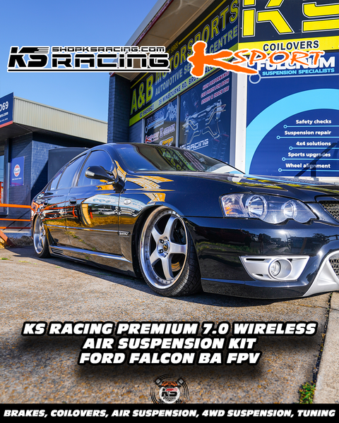 ford falcon ba fpv on ks racing air suspension kit with ksport air struts