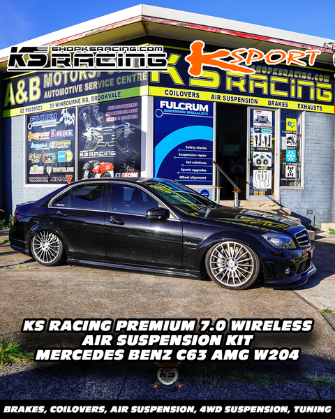 MERCEDES BENZ C63 AMG FITTED WITH PERFORMANCE KS RACING AIR BAG STRUTS AND MANAGEMENT UNIT