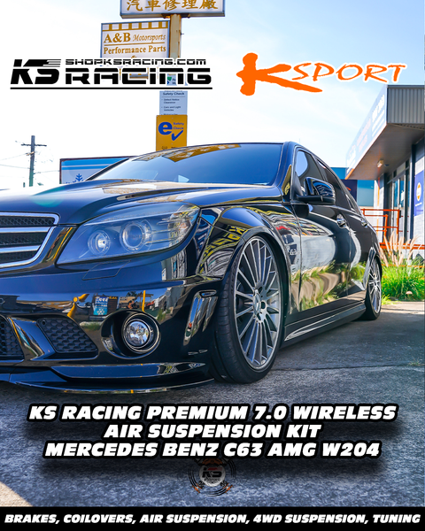 MERCEDES BENZ C63 AMG FITTED WITH PERFORMANCE KS RACING AIR BAG STRUTS AND MANAGEMENT UNIT