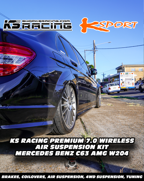 MERCEDES BENZ C63 AMG FITTED WITH PERFORMANCE KS RACING AIR BAG STRUTS AND MANAGEMENT UNIT