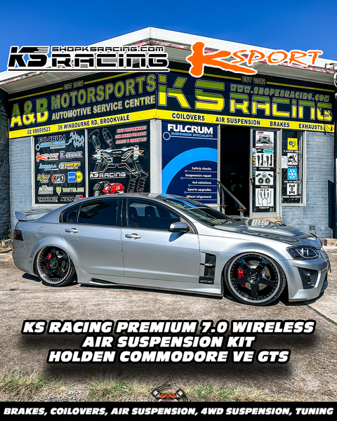 HOLDEN COMMODORE VE GTS SLAMMED ON KS RACING AIR SUSPENSION WITH 22" SIMMONS FR1