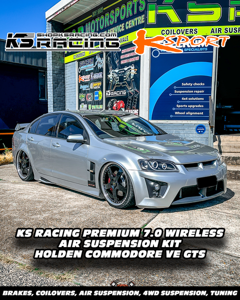 HOLDEN COMMODORE VE GTS SLAMMED ON KS RACING AIR SUSPENSION WITH 22" SIMMONS FR1