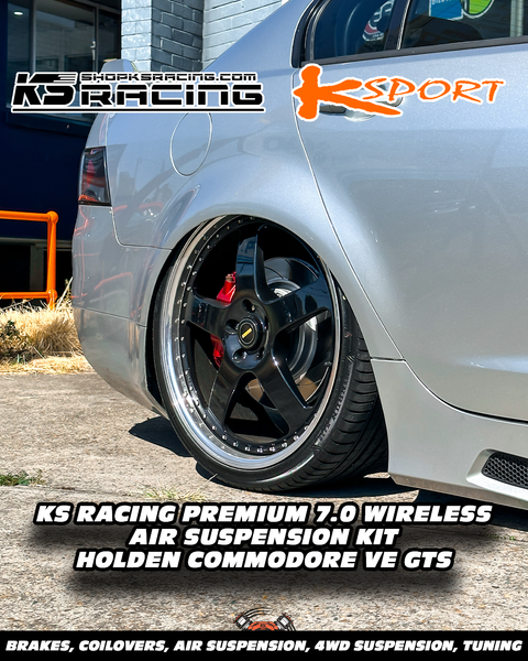 HOLDEN COMMODORE VE GTS SLAMMED ON KS RACING AIR SUSPENSION WITH 22" SIMMONS FR1