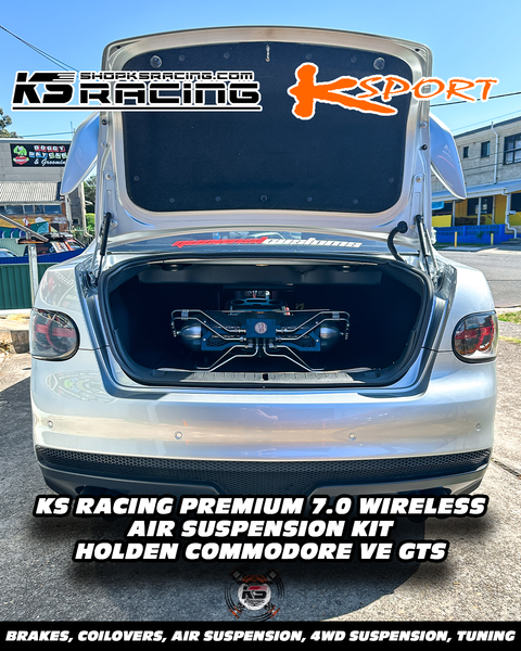 HOLDEN COMMODORE VE GTS SLAMMED ON KS RACING AIR SUSPENSION WITH 22" SIMMONS FR1