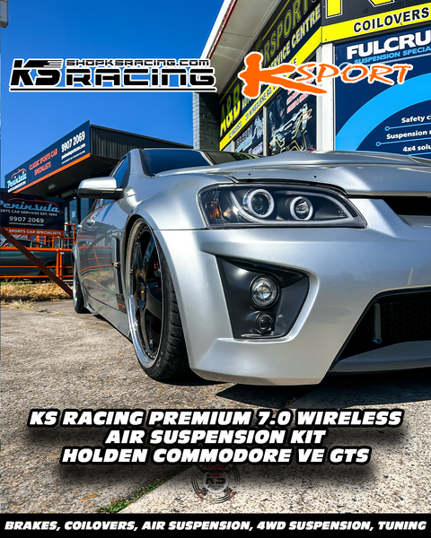 HOLDEN COMMODORE VE GTS SLAMMED ON KS RACING AIR SUSPENSION WITH 22" SIMMONS FR1