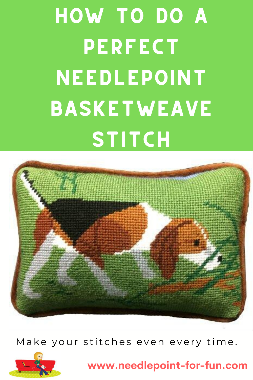 how to do a perfect needlepoint basketweave stitch