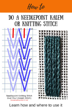 how to use a needlepoint kalem or knitting stitch
