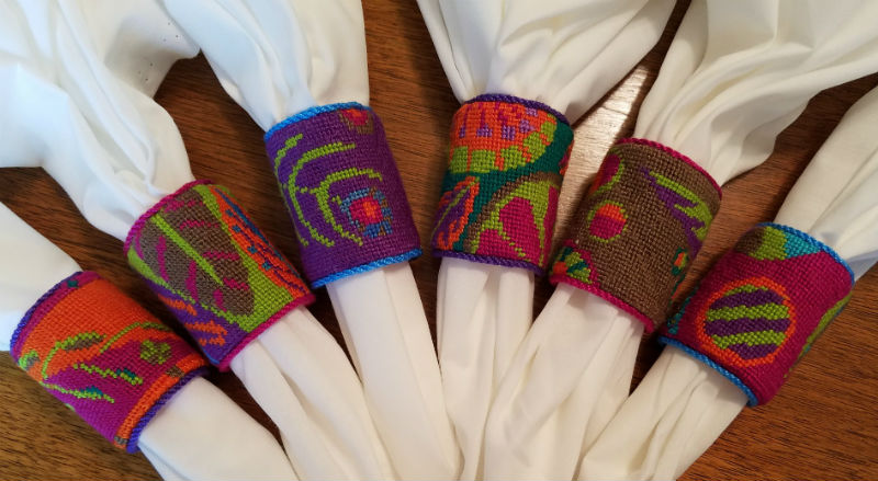 professional needlepoint finishing napkin rings