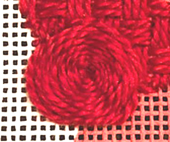 spider web needlepoint stitch with hidden spokes