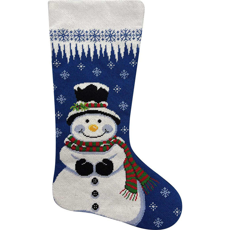 Ski Slopes — Needlepoint Christmas Stocking Kit – Spider Spun