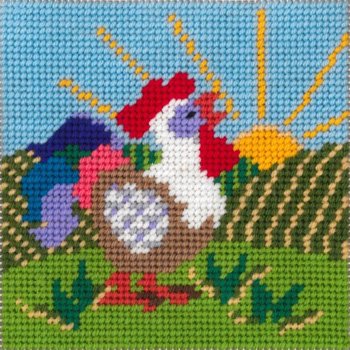 An easy beginner needlepoint kit called Woof! The design is color-printed  onto 10 count needlepoint canvas and comes wth Appletons wool yarns. –  Needlepoint For Fun