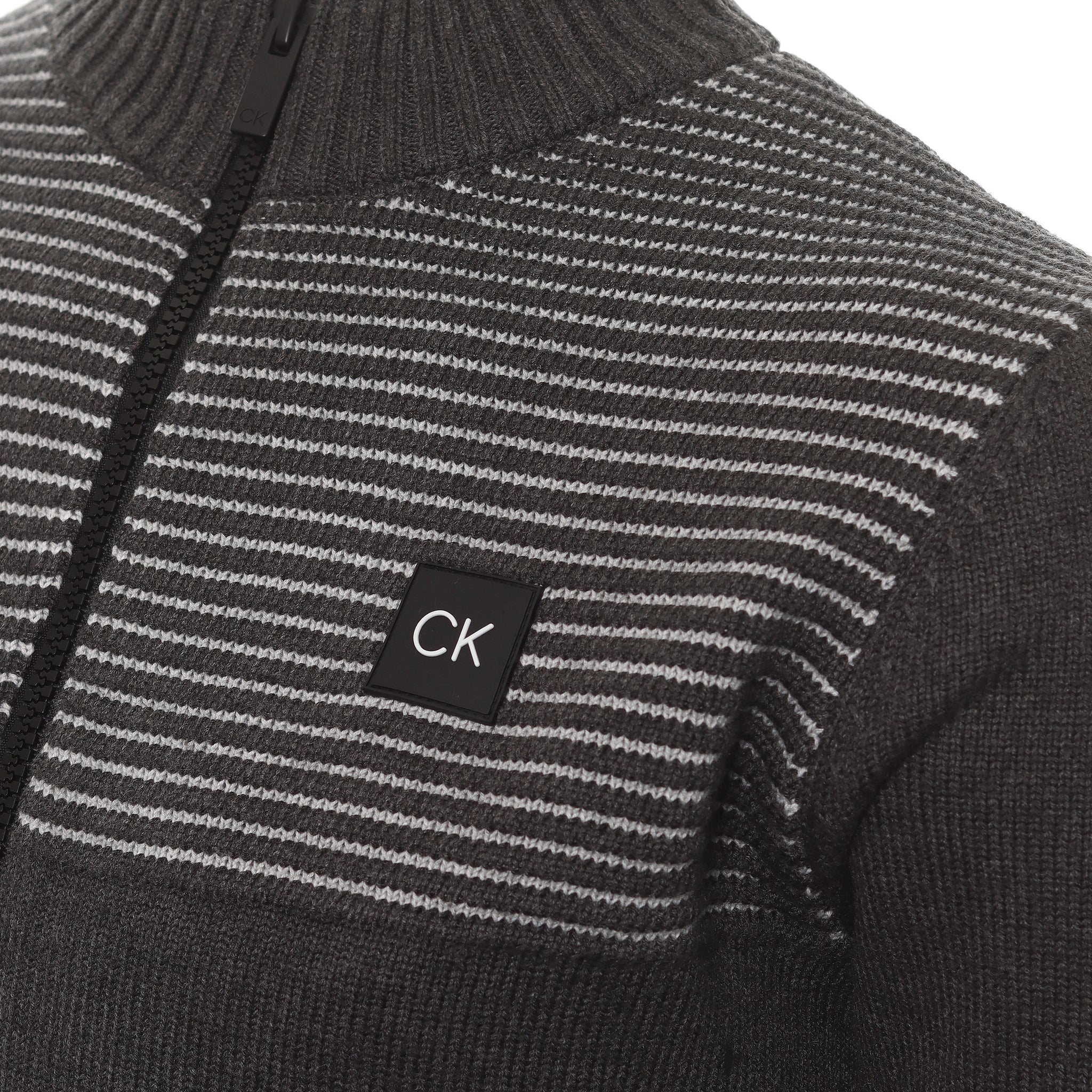 Calvin Klein Golf Full Zip Lined Sweater CKMA22705 Charcoal Silver |  Function18