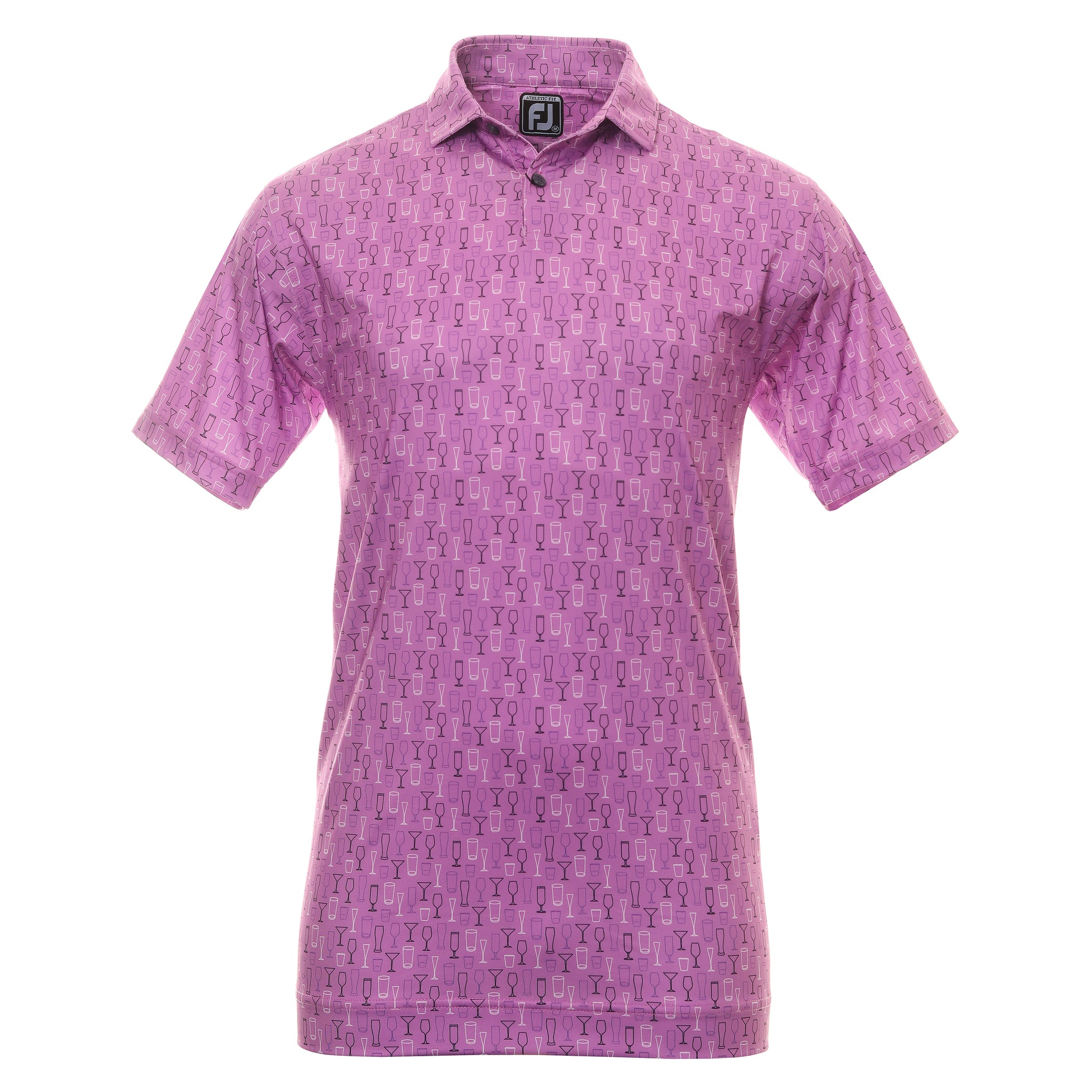 FootJoy Glass Print Lisle Golf Shirt 80037 Orchid | Function18