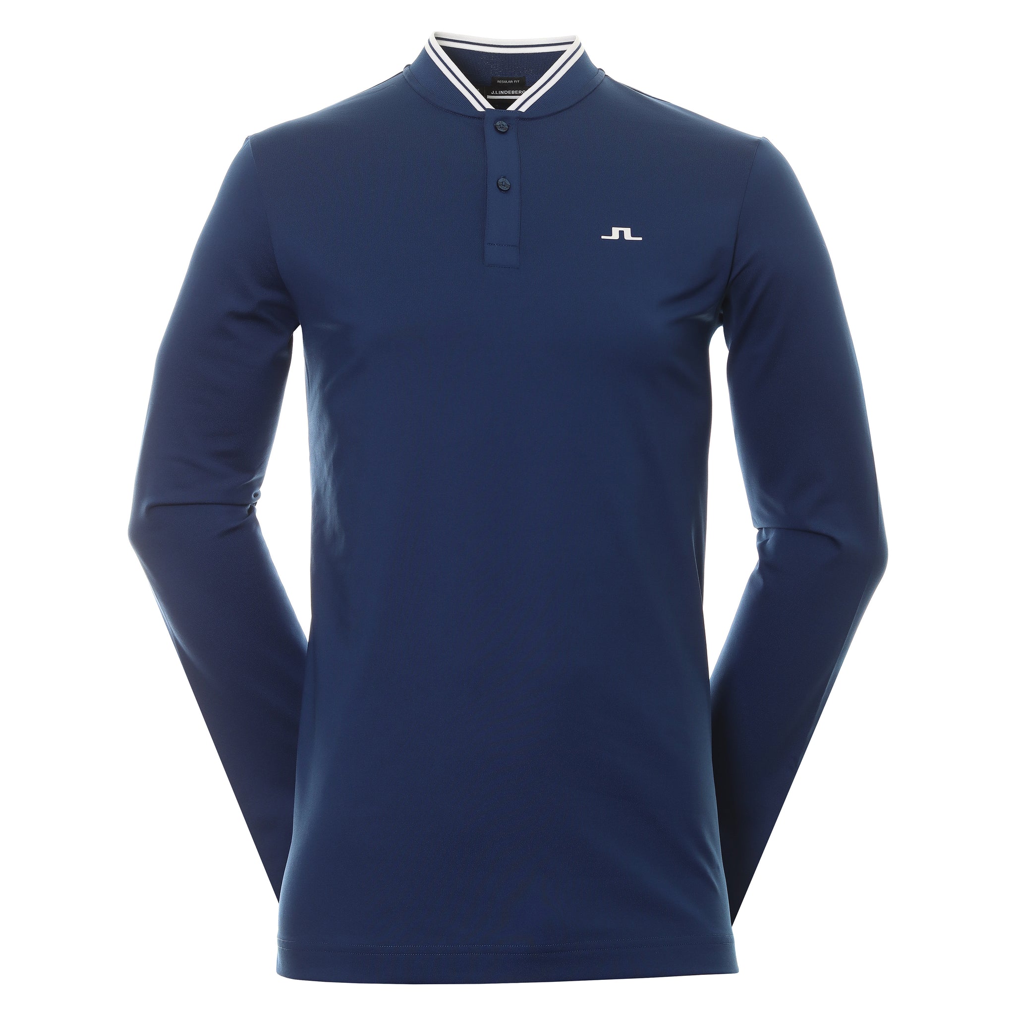 J.Lindeberg Golf Tyson LS Polo Shirt GMJT07801 Navy Peony 0337 | Function18