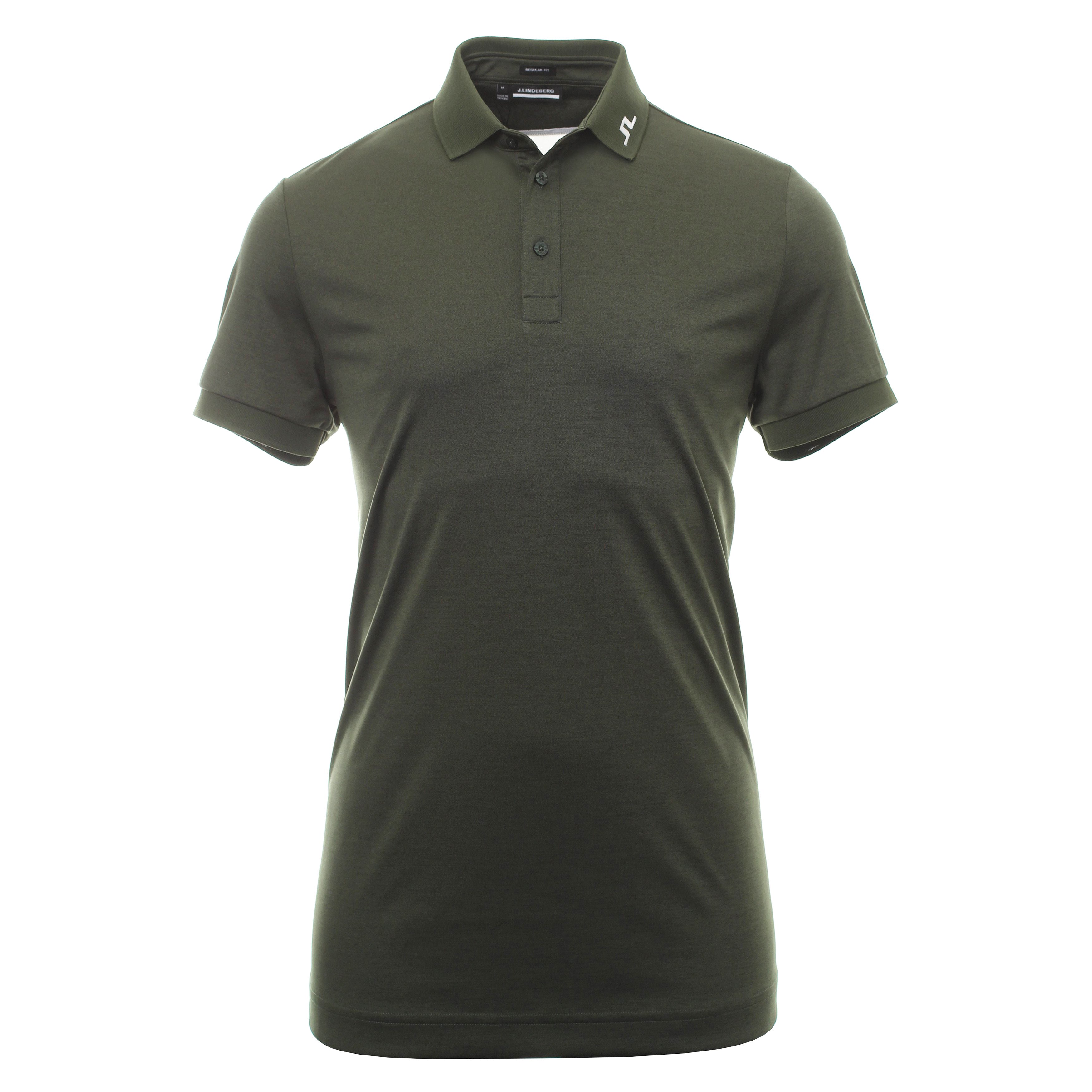 J.Lindeberg Golf KV Polo Shirt Thyme Green Melange M452 | Function18