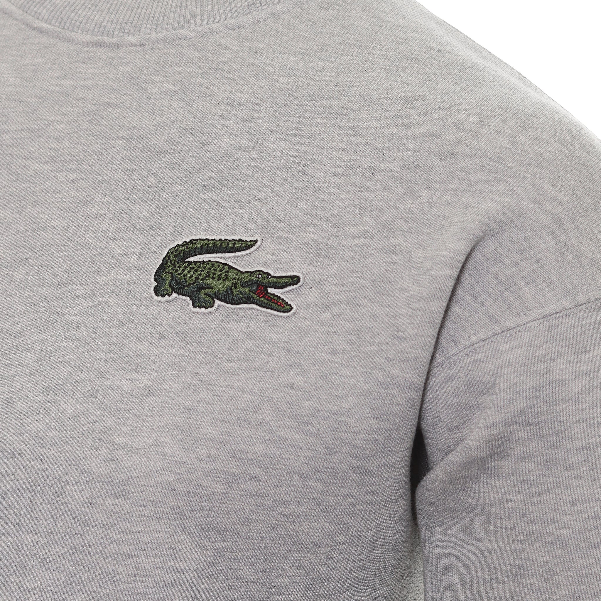 Lacoste Crew Neck Large Croc Sweater SH6405 Grey Chine CCA | Function18