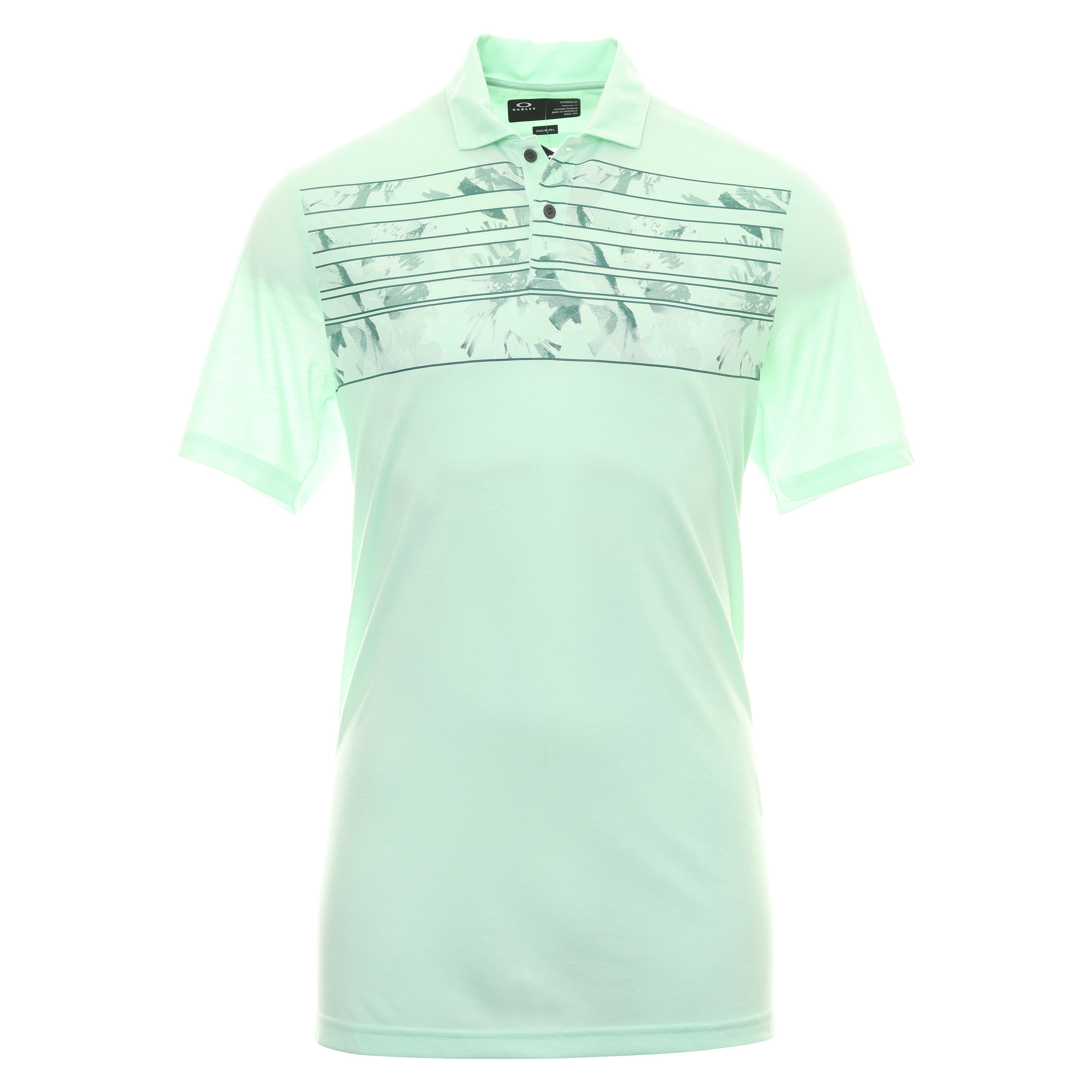 Oakley Golf Azalea Stripe Shirt 403093 Bay Green Heather 7TA | Function18