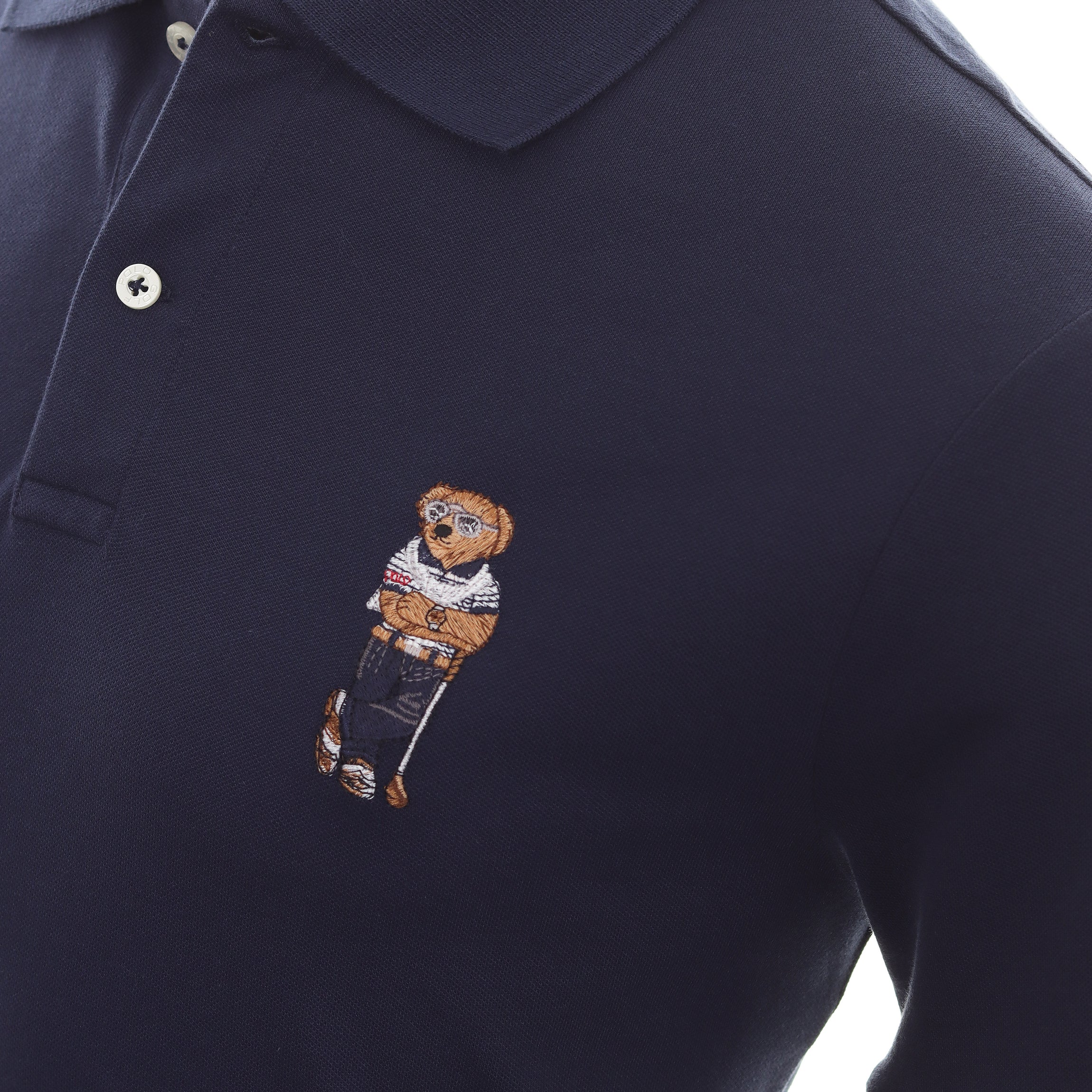 Polo Golf Ralph Lauren Cotton Stretch Bear Shirt 781862841 French Navy 002  | Function18 | Restrictedgs