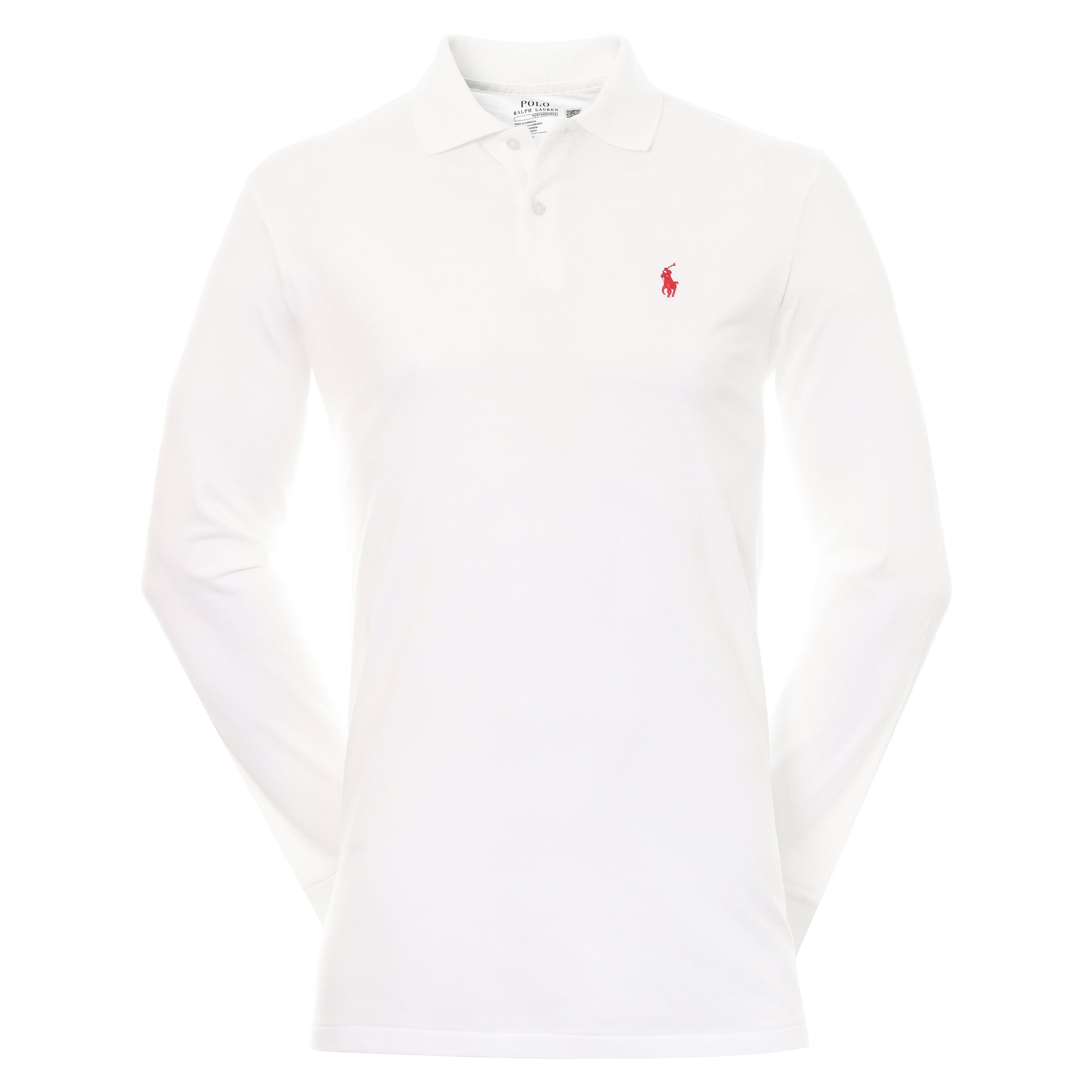 Polo Golf Ralph Lauren Stretch Pique LS Shirt 710875146 Pure White 004 |  Function18 | Restrictedgs