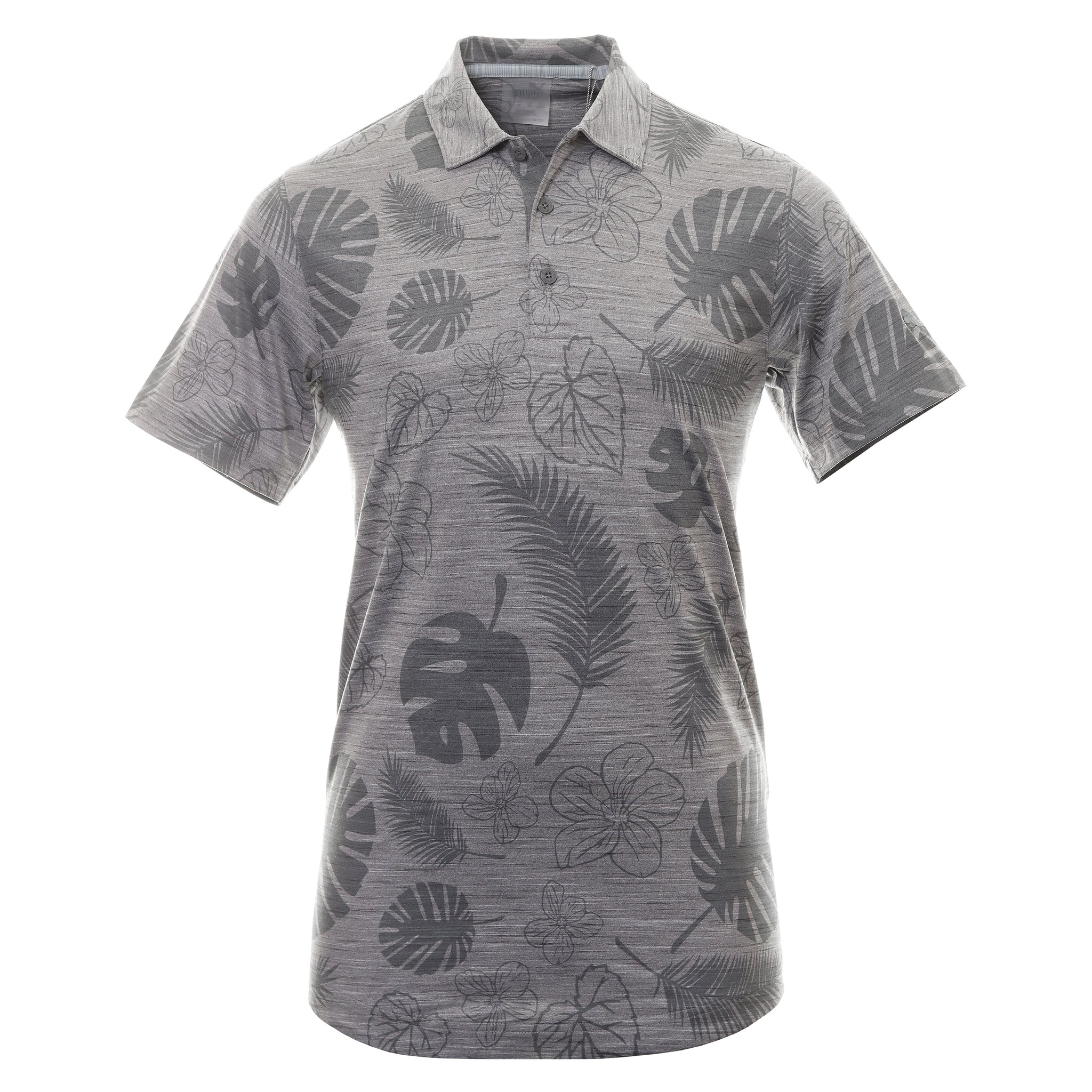 Puma Golf Leaves N' Flowers Polo Shirt 532975 Quiet Shade Heather 01 ...