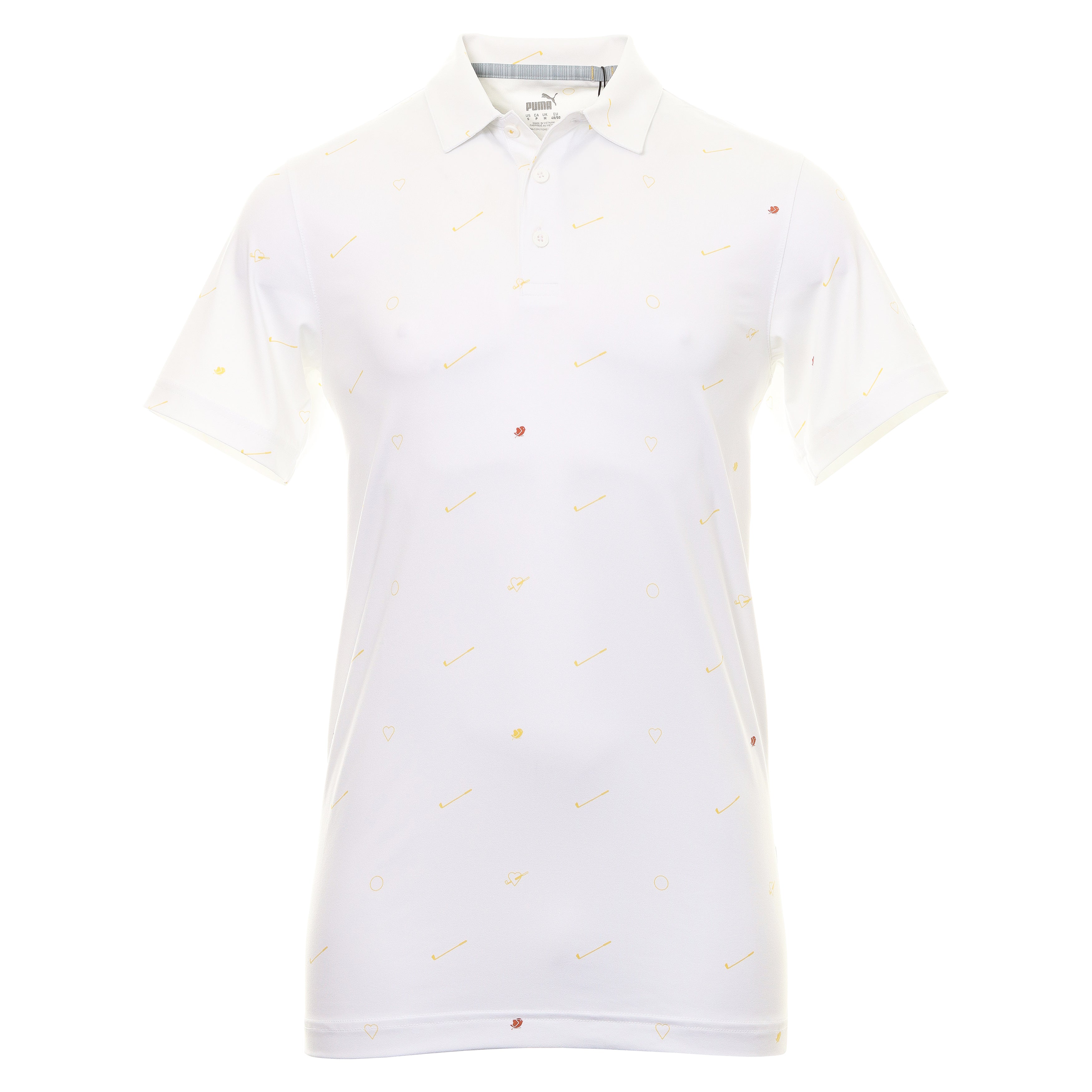 Puma Golf Love Golf Polo Shirt 533854 Bright White Mustard Seed 03 ...
