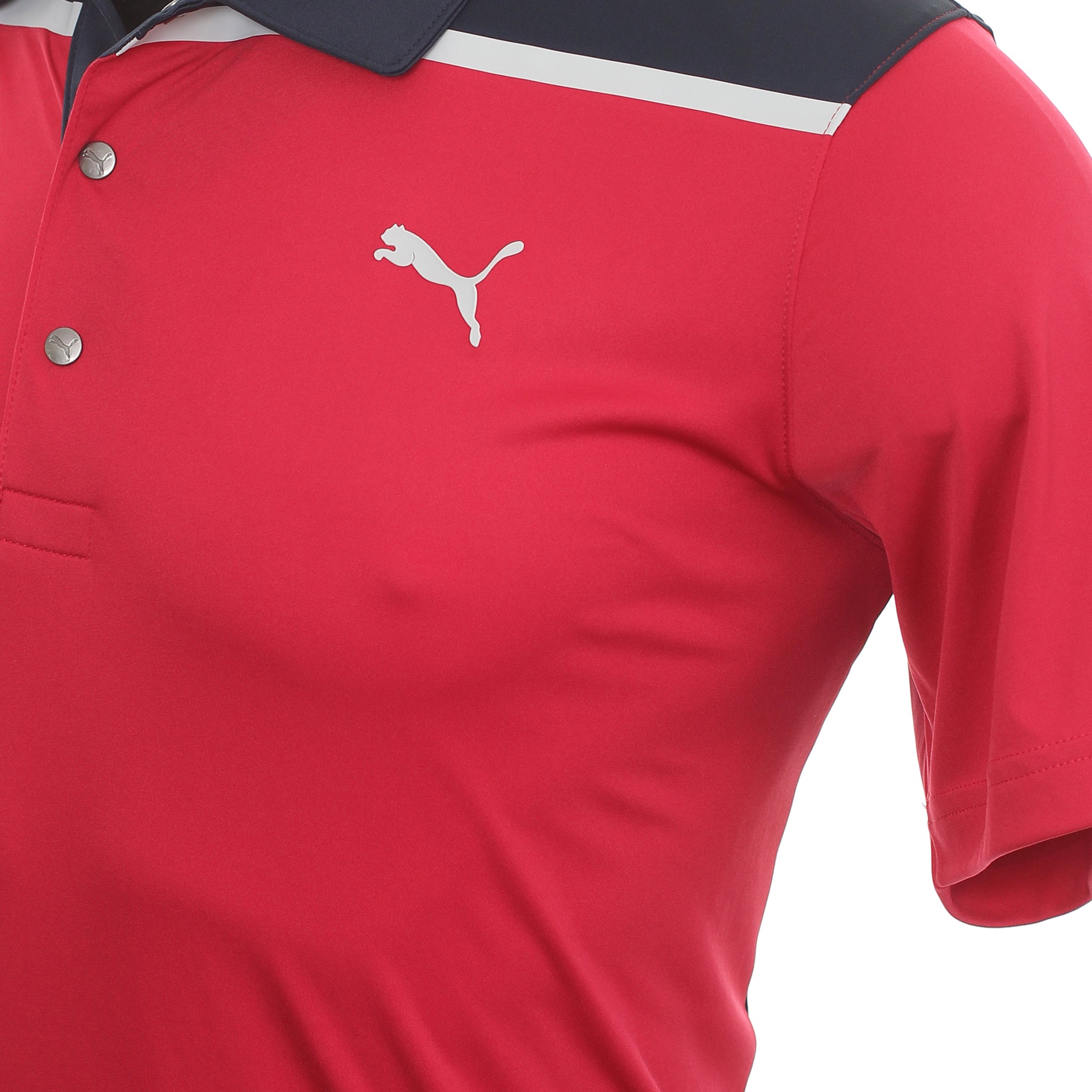 puma red golf shirt