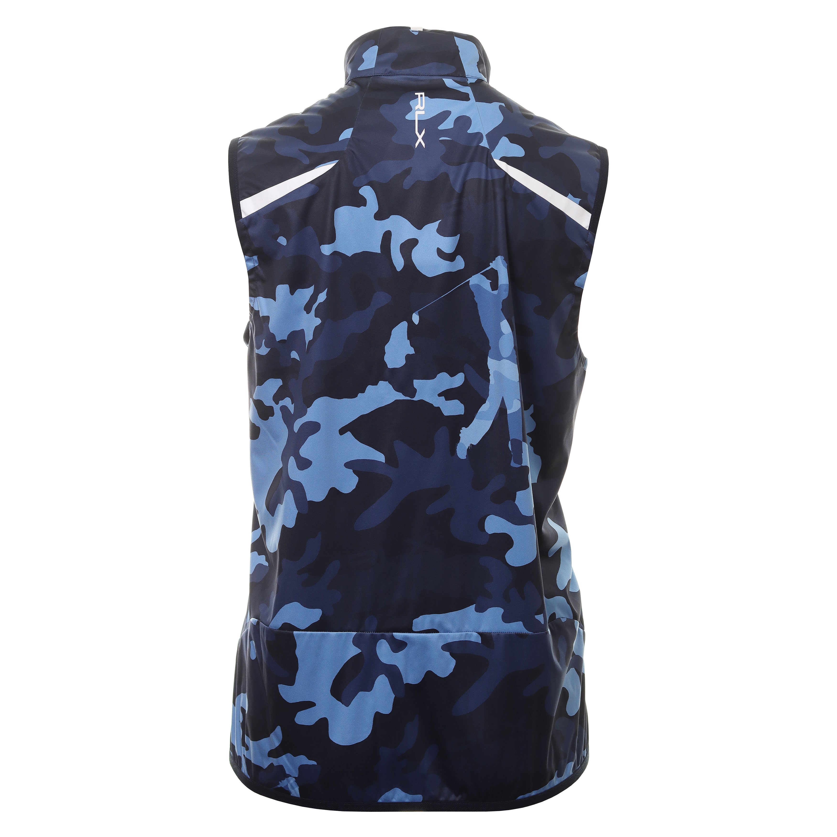 RLX Ralph Lauren Stratus Camo Full Zip Vest 785874918 Blue Golfer Camo 001  | Function18