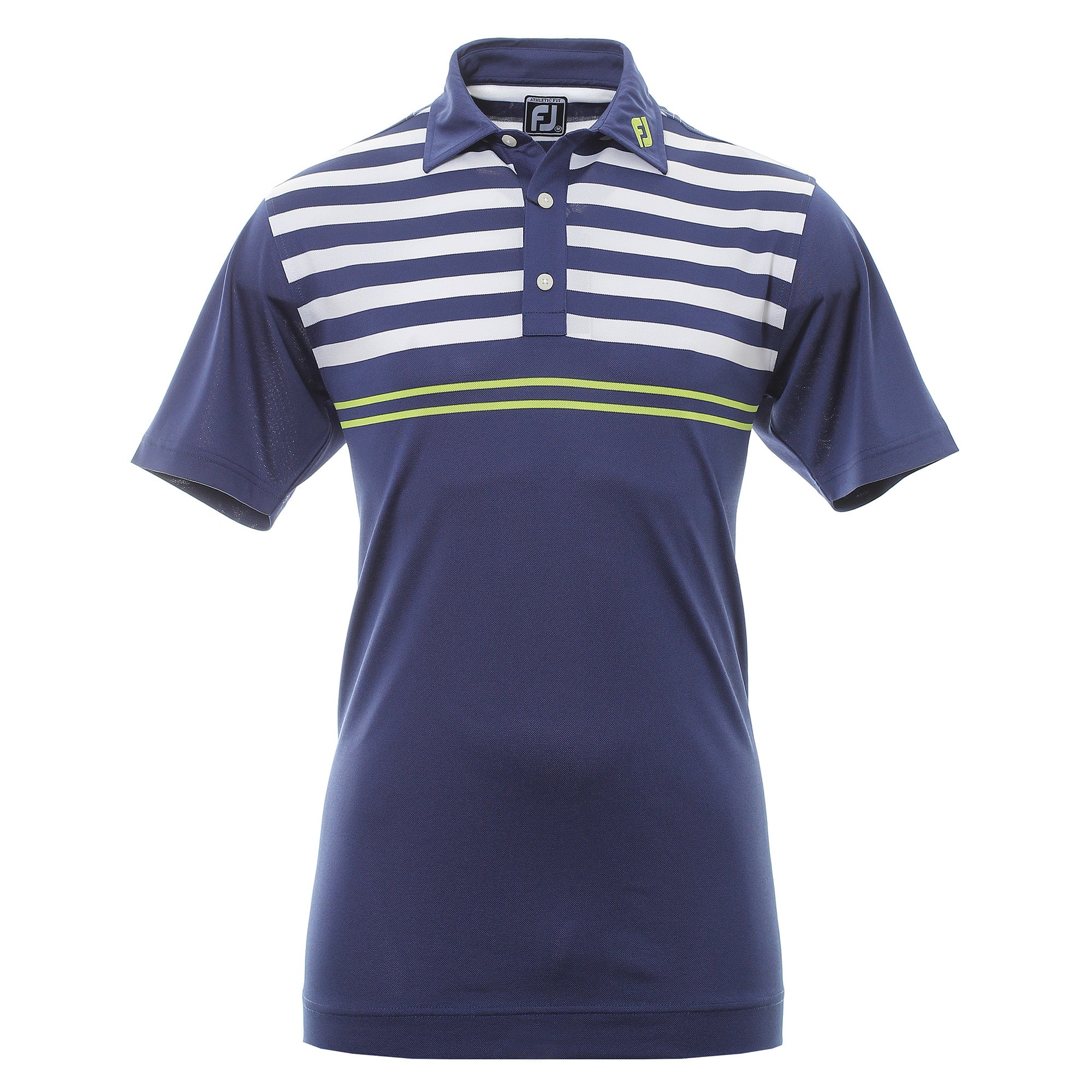 FootJoy Graphic Chest Stripe Golf Shirt 90024 Twilight White Citrus ...