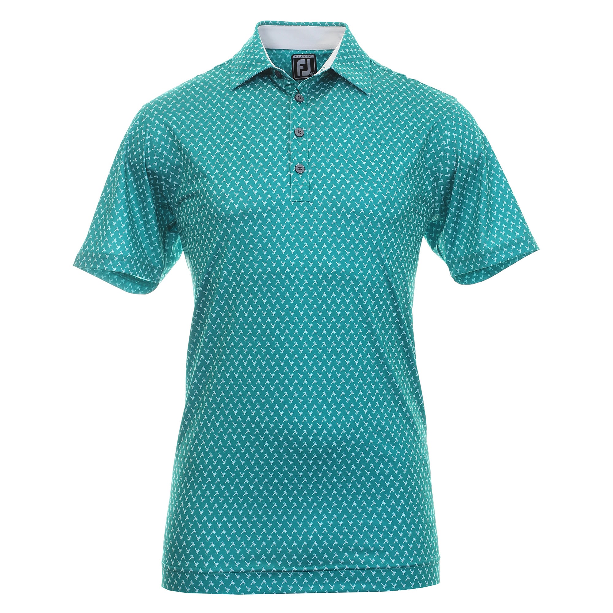 FootJoy Palm Print Golf Shirt 92931 Emerald White | Function18