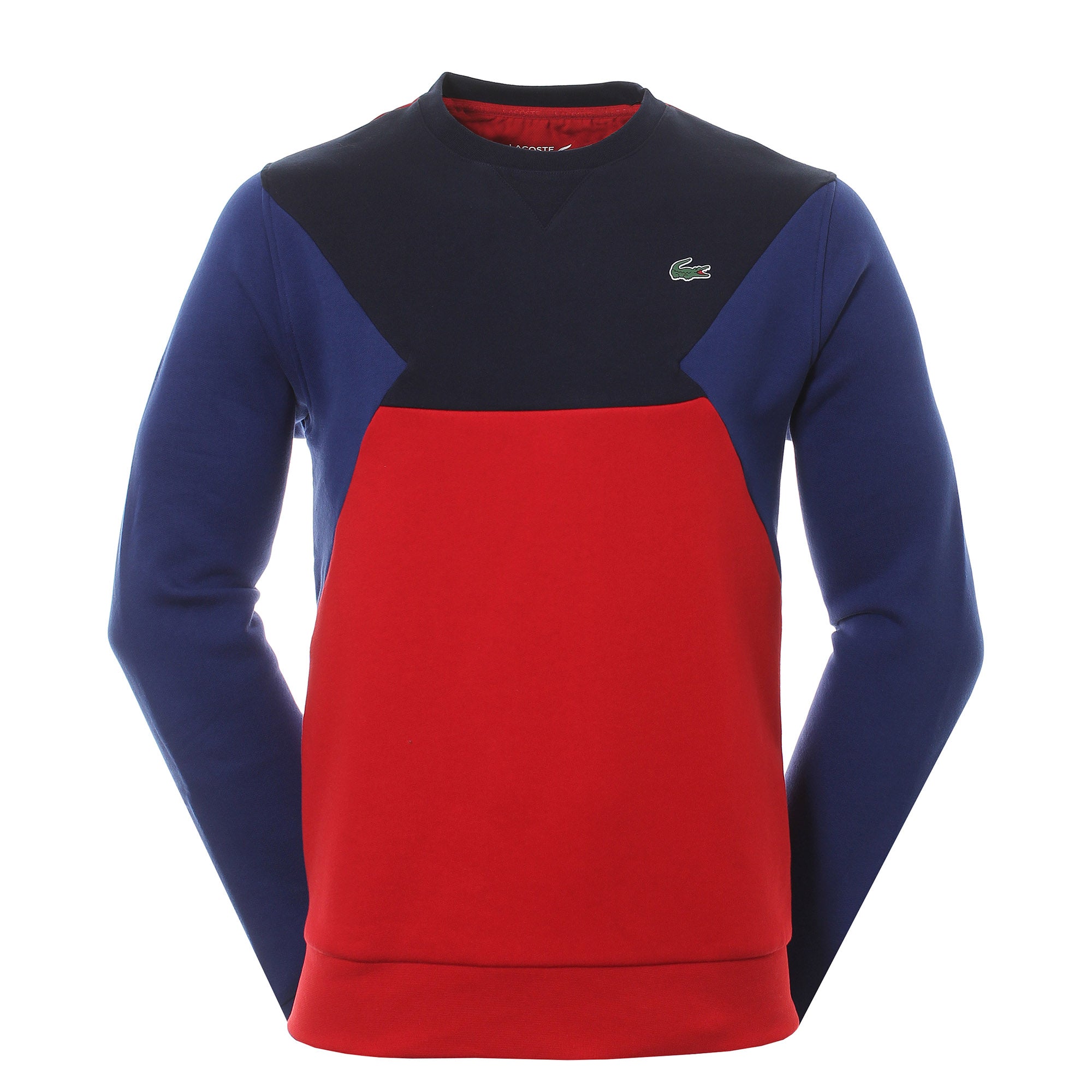 lacoste colour block crew sweatshirt