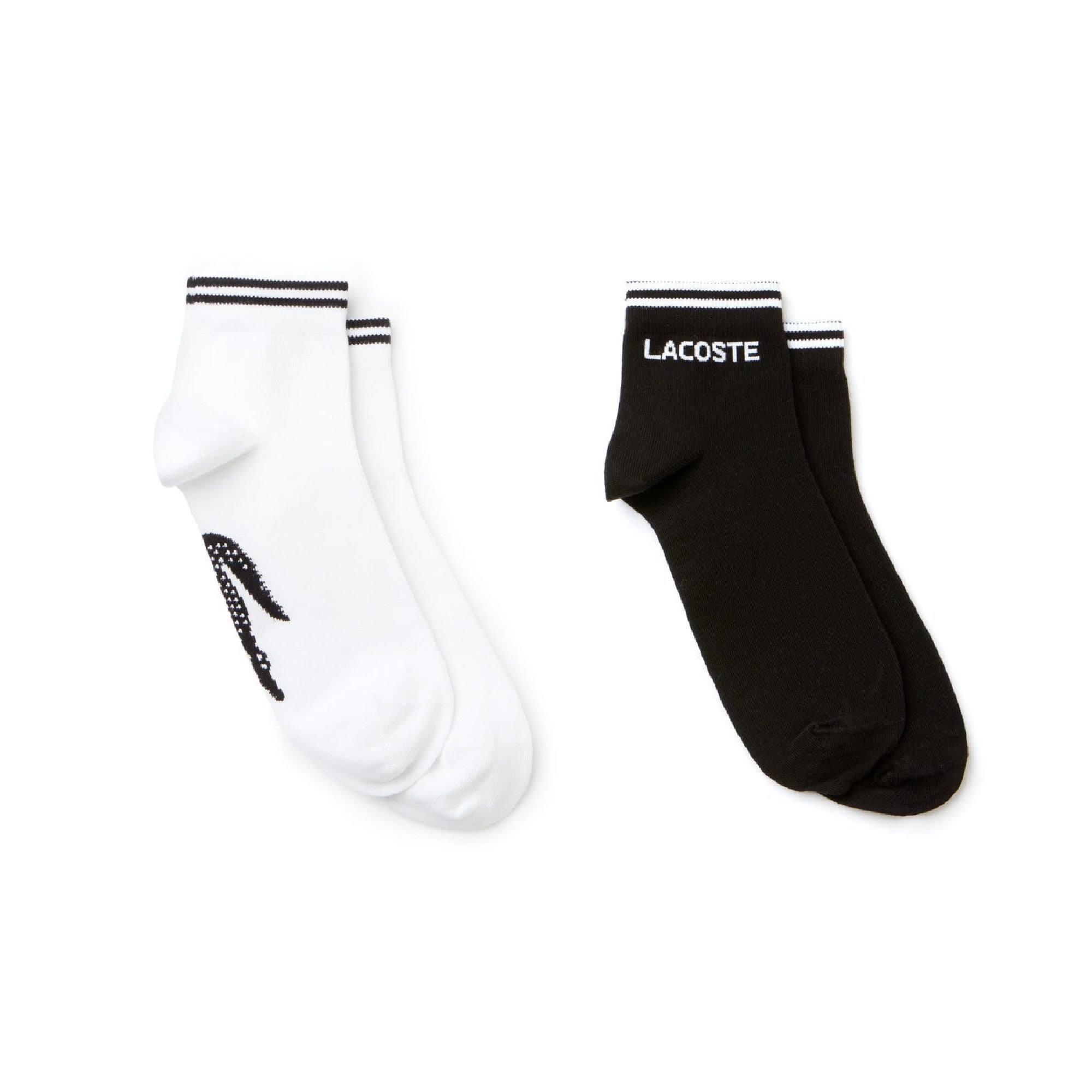 Lacoste 2 Pack Low Cut Socks RA8495 Black White 258 | Function18