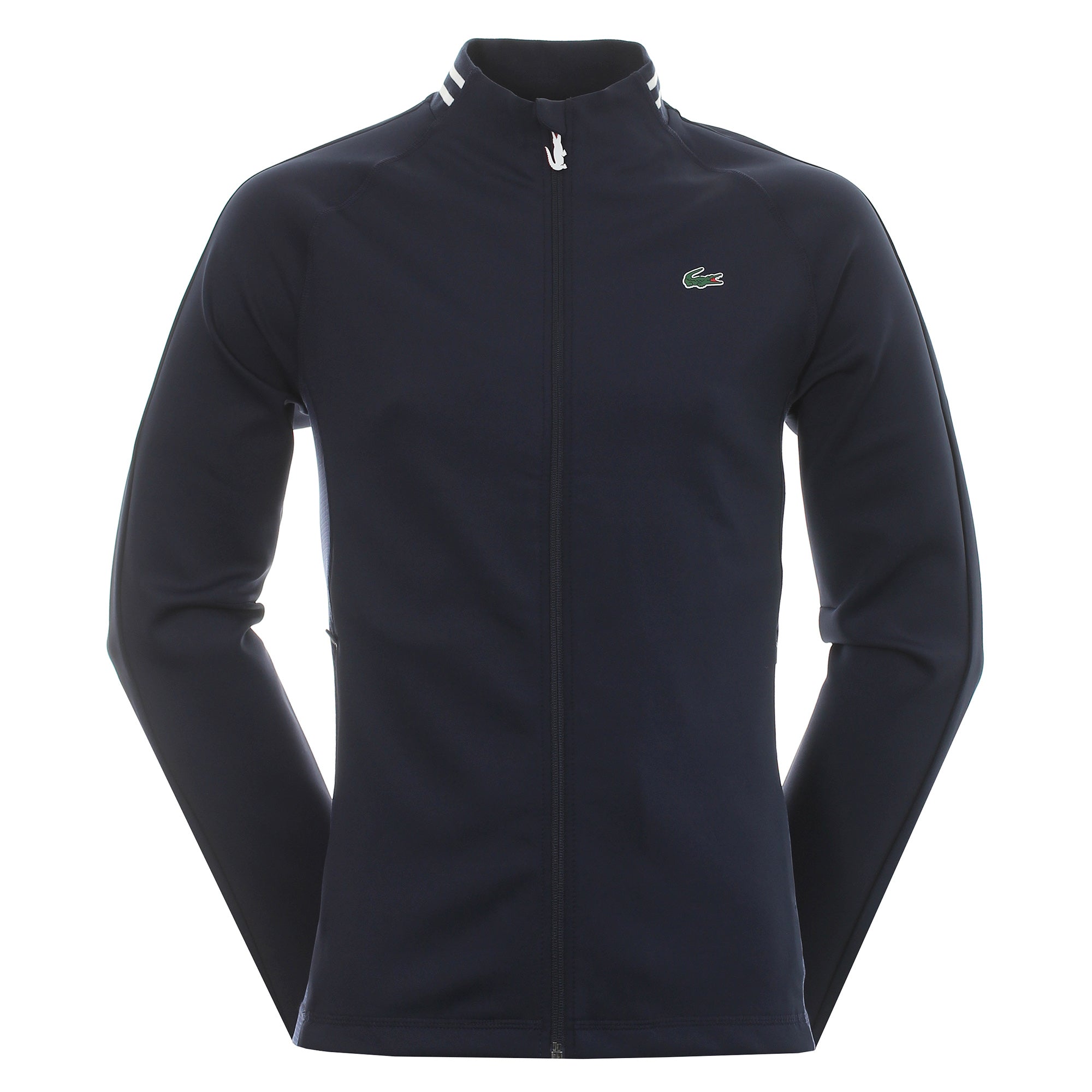 Lacoste Technical Stretch Full Zip Jacket SH2347 Navy White R26 ...
