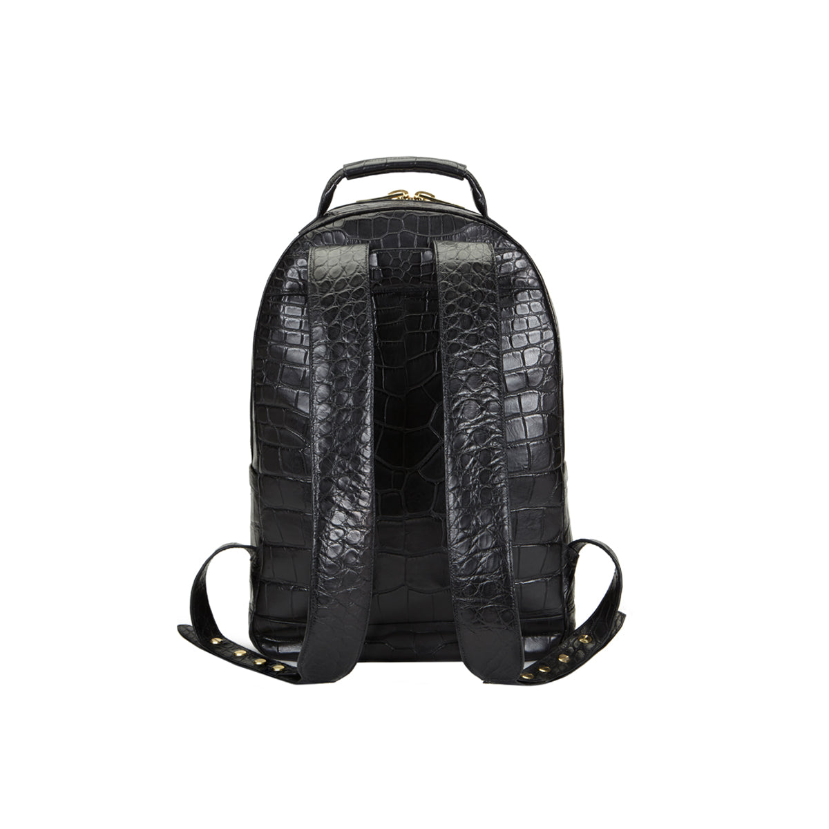 Brighton Flat Front Backpack Large in Black Alligator – STALVEY LLC