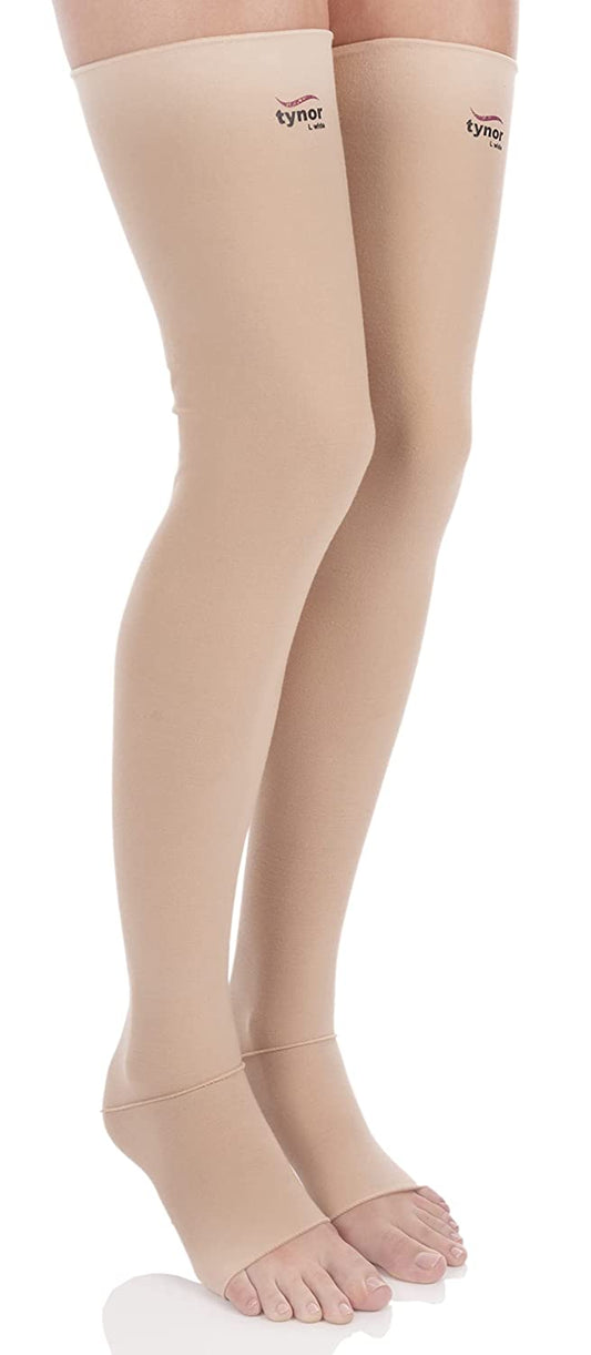 Tynor Compression Stocking Mid Thigh Classic, Beige, Medium, Pack