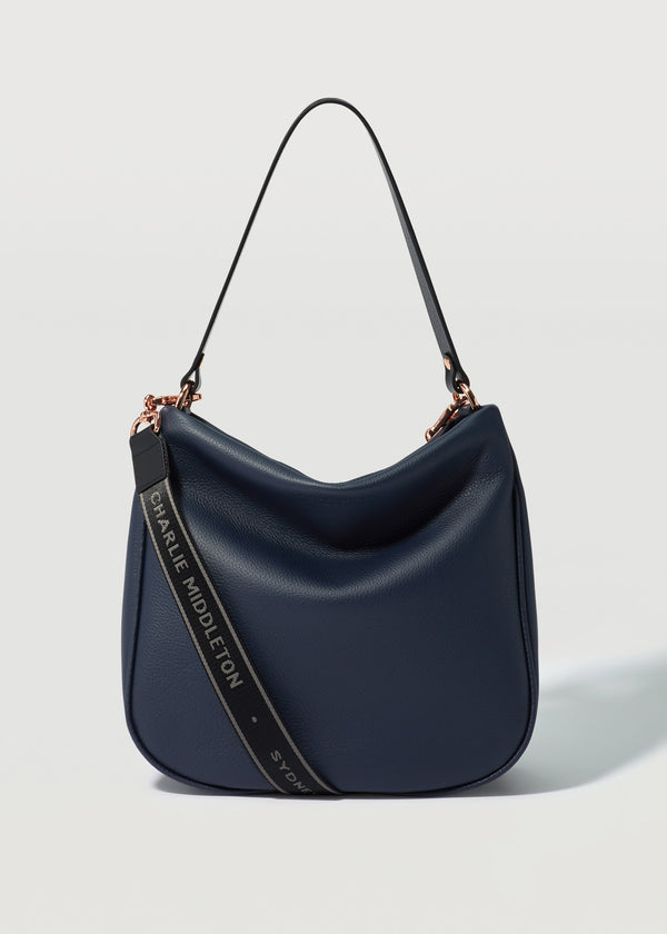 Buy ILEX Navy Nappa Leather Shoulder Bag - Handbags for Women 1918324 |  Myntra