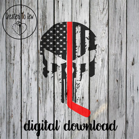 Download Distressed Punisher Hockey Flag SVG File - Created To Sew