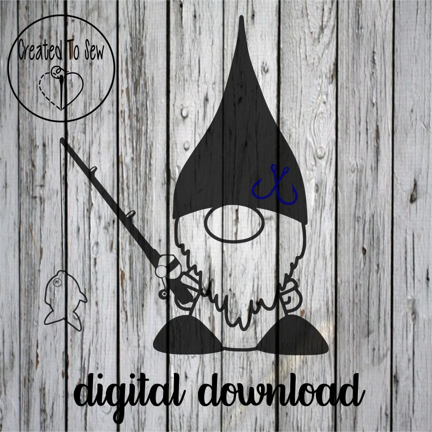 Download Fishing Gnome SVG File - Created To Sew