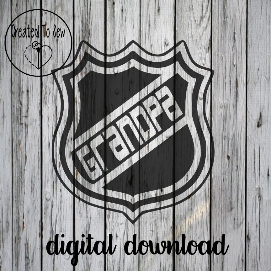 Download Grandpa Hockey Crest SVG File - Created To Sew