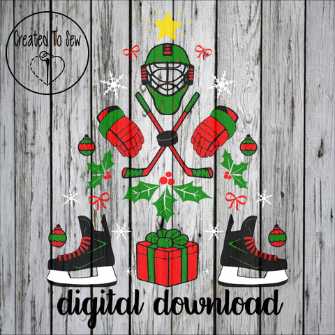Hockey Christmas Tree SVG File – Created To Sew