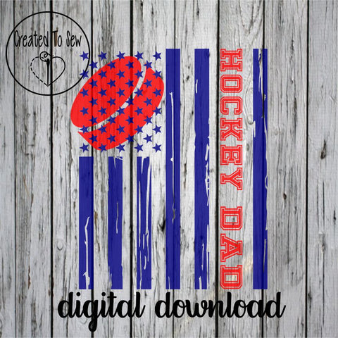 Download Hockey Dad Flag Distressed SVG File - Created To Sew