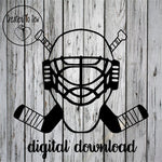 Hockey Goalie Helmet With Sticks SVG File