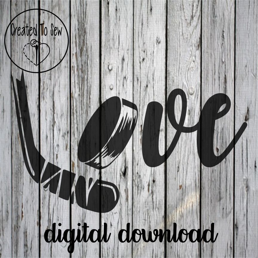 Download Love Hockey Stick And Puck SVG File - Created To Sew